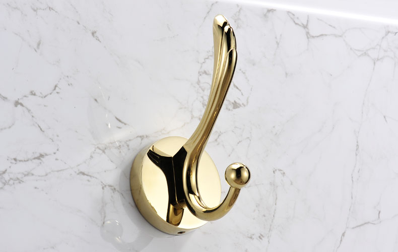 Single Robe Hook Clothes hanging Hook Solid zinc alloy Construction with Gold silver Chrome Finish fashion single wall coat hook