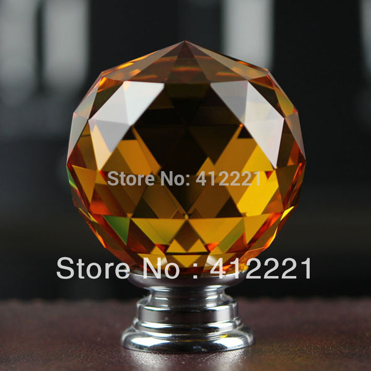 Free Shipping 10pcs Pull Handle 30mm Crystal Glass Melon Cabinet Knob Cupboard Drawer Door Wardrobe Door knob