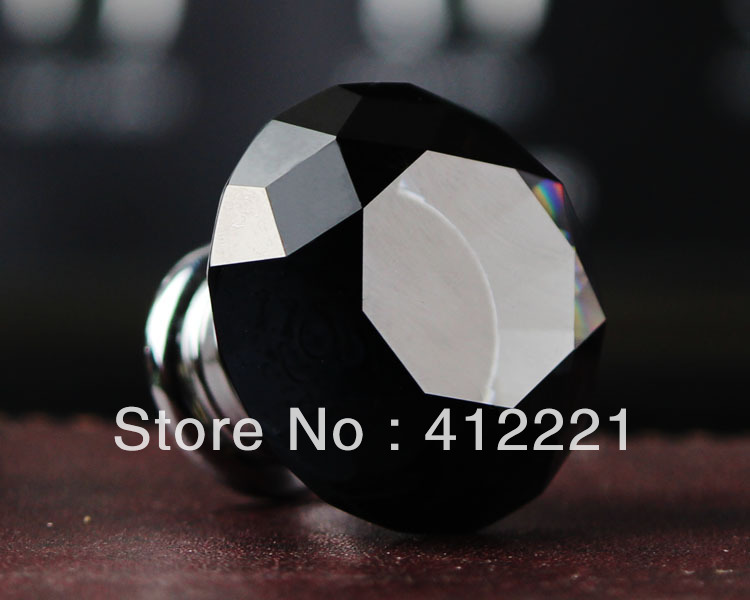 NEW - 10pcs/lot 40mm Black Diamond Crystal Cupboard Pull in High Quality housewarming Gifts