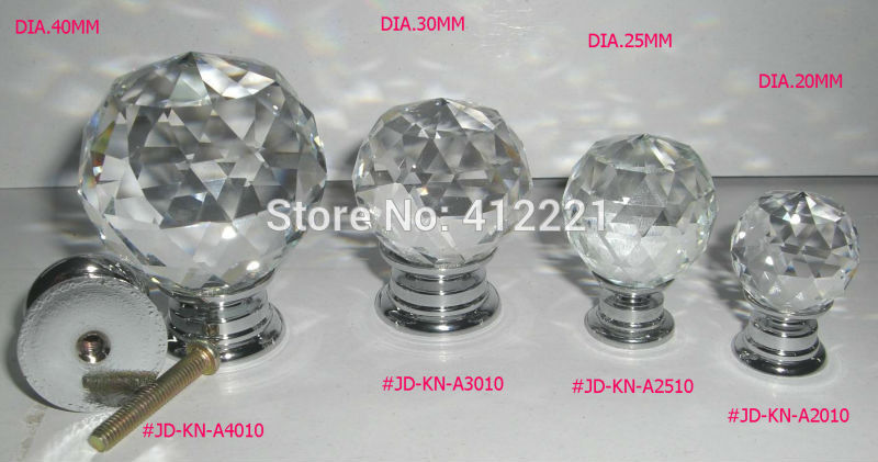 Real photos free shipping 10pcs/lot Special 25mm faces CRYSTAL knob for kitchen in brass zinc alloy metal base for decoration