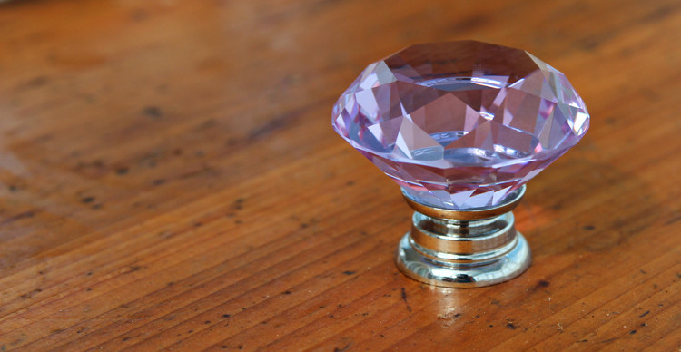 30mm Hot Selling K9 purple Crystal Glass Dresser Knobs for cupboard kitchen Cabinet  bedroom cabinet