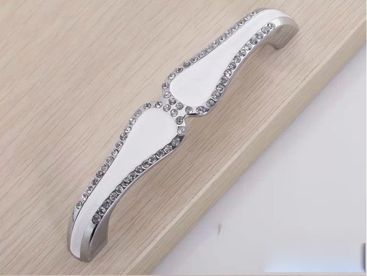 1pc High Quality  K9 Crystal Handles with Shining Diamond Drawer Pulls Glass Furniture Fittings