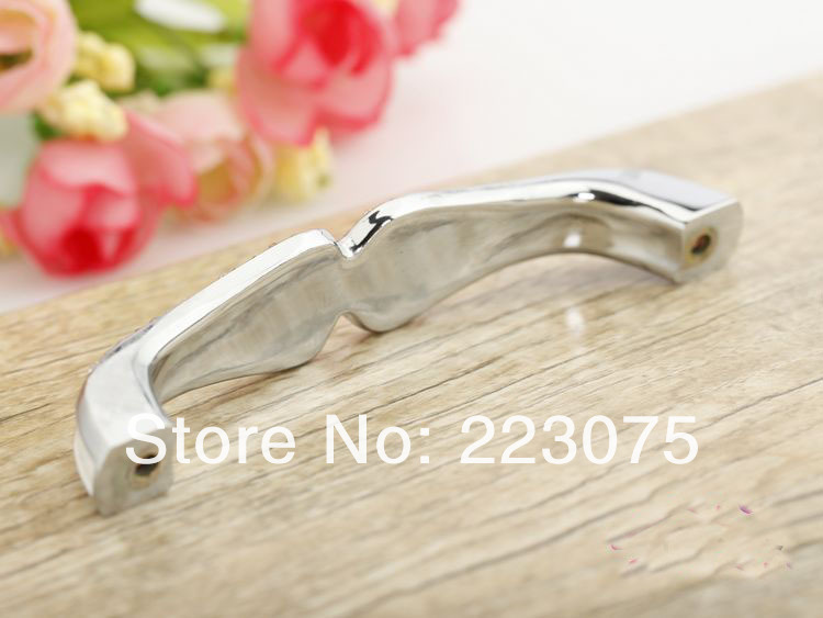 -128mm white Crystal rheinstone kitchen Knobs  handles for cabinet knob 10pcs/lot
