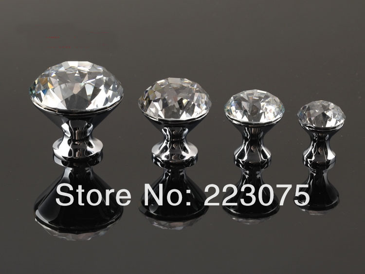 -30mm  K9 Crystal Glass, cabinet Knobs Door Handles / furniture pull / Cupboard knob10pcs/lot