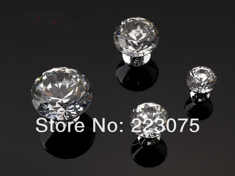 -30mm  K9 Crystal Glass, cabinet Knobs Door Handles / furniture pull / Cupboard knob10pcs/lot
