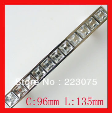 -96mm Crystal cabinet handle/drawer handle,kitchen cabinets crystal handles C:96mm L:135mm 10pcs/lot