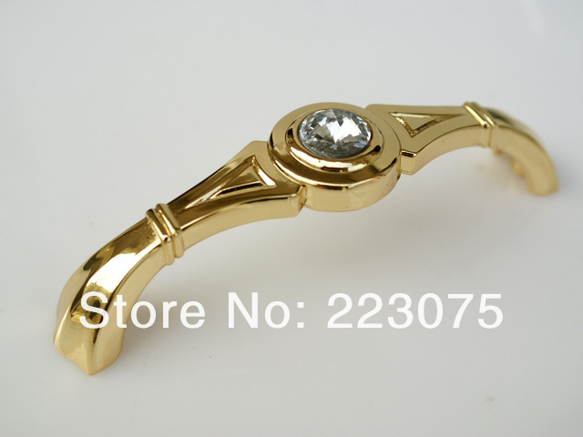 -96mm gold Crystal kitchen Knobs and handles, Knobs for cabinet, Cupboard knob 10pcs/lot