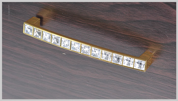 -gold crystal handle 128mm/ door handle / furniture hardward handle