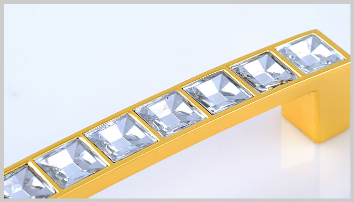 -gold crystal handle 128mm/ door handle / furniture hardward handle
