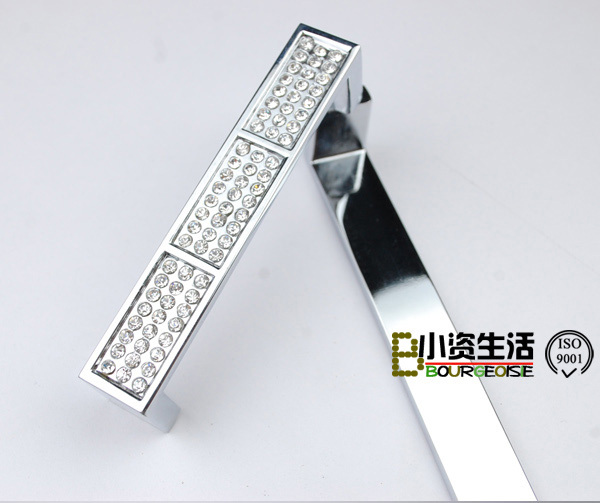 96mm crystal pull handle / modern style drawer handle, Clear Crystal dresser pull handle l, C: 96mm,L:106mm