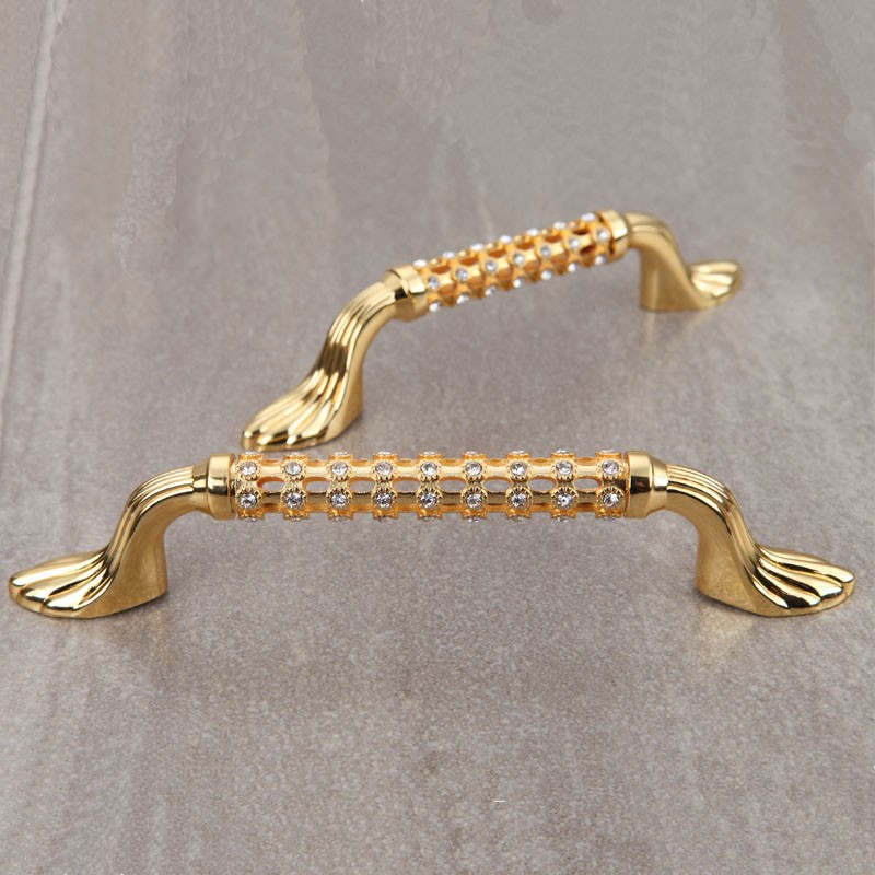 96mm gold Crystal cabinet pull and handles, pull handles /drawer pull / Cupboard pull
