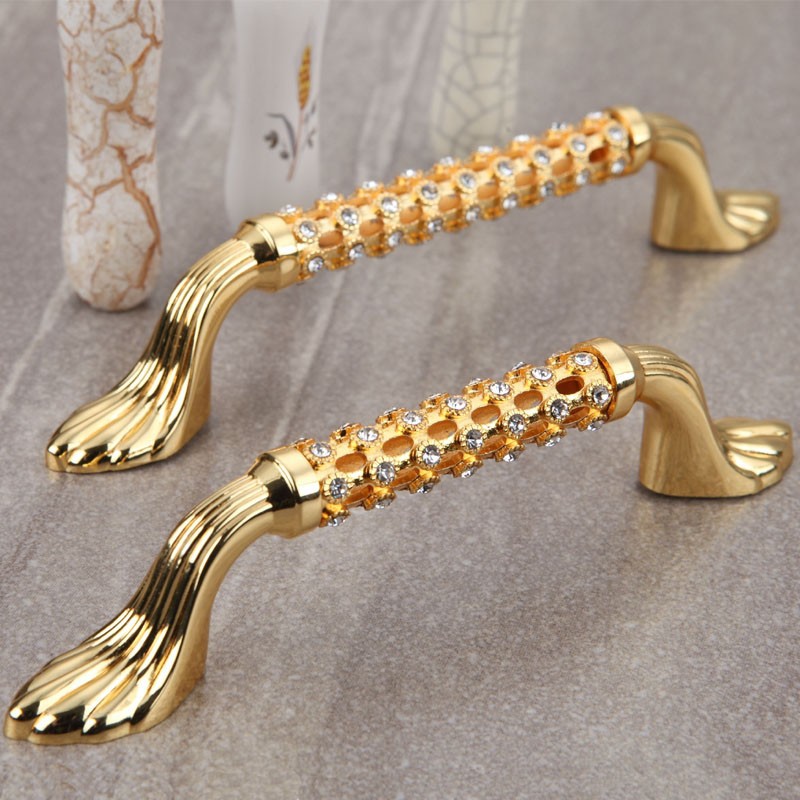 96mm gold Crystal cabinet pull and handles, pull handles /drawer pull / Cupboard pull