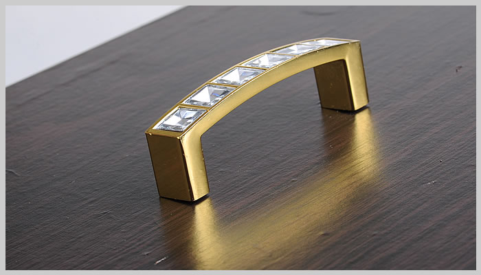 Drawer Hardware golden diamond crystal handle 64mm/ cupboard Handle