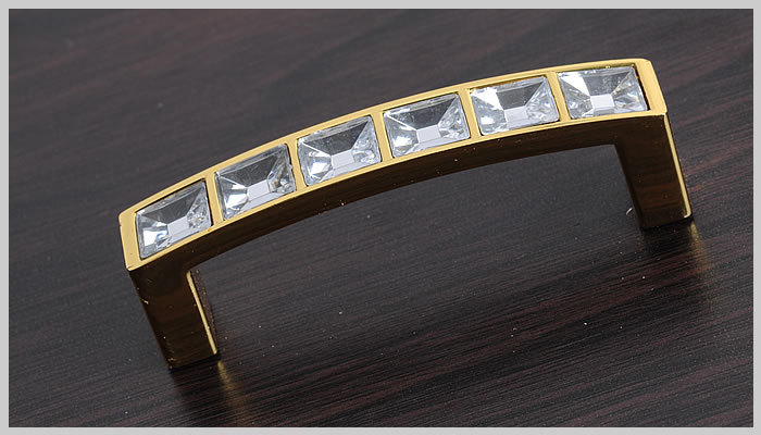 Drawer Hardware golden diamond crystal handle 64mm/ cupboard Handle
