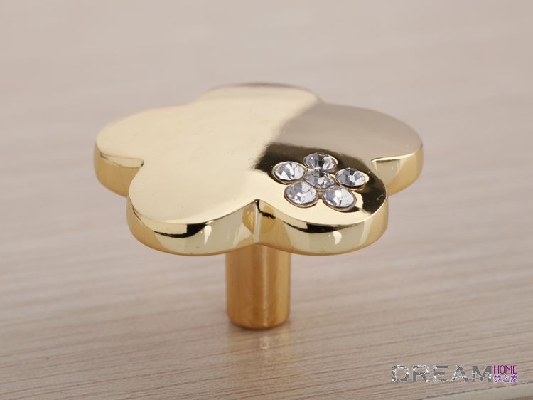 Gold plated crystal knob / cabinet door knob /chrome drawer pulls/ pull handle