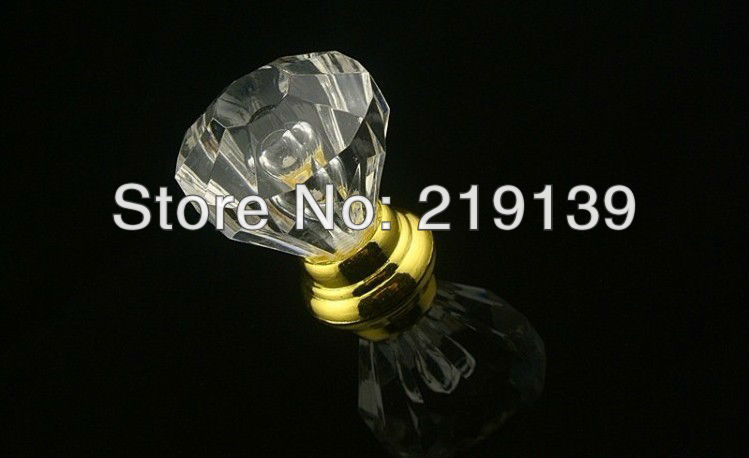 10Pcs 26mm Crystal Glass Clear Cabinet Knob Drawer Pull Handle Kitchen Door Wardrobe Hardware