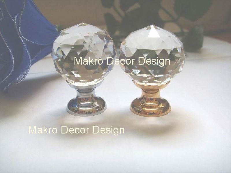 Clear crystal cabinet knob\10pcs lot free shipping\30mm\brass base\chrome plated