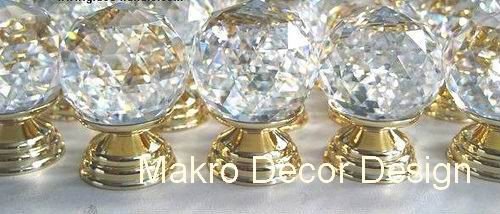 Clear crystal furniture knob\10pcs lot\30mm\brass base\brass polished plated
