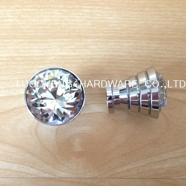 10PCS/ LOT 27MMX31MM  SILVER K9 Crystal Cabinet Knob Drawer Knobs Glass Knobs Door Handle Closet Handles