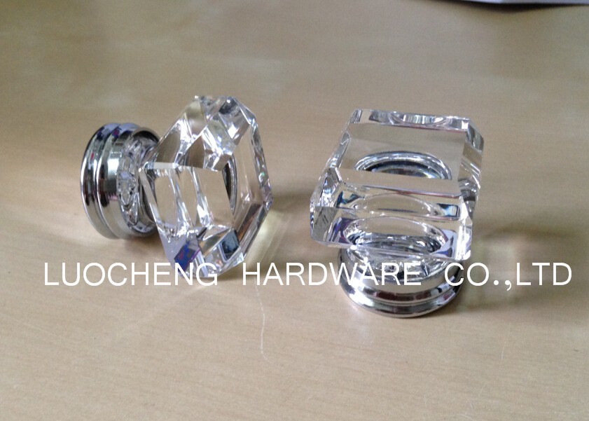 10PCS/LOT 35MM FASHION STYLE SQUARE Sparkling Clear Crystal Knob Kitchen Cabinet Knobs Handles Dresser Cupboard