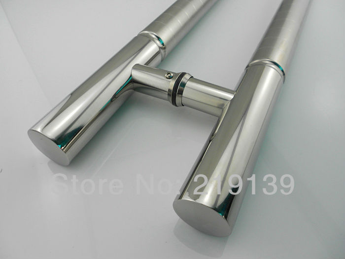 1Pair  Storefront Stainless Steel Glass Door Handle Pull Tubing 24 Inches For Entry Furniture Hardware