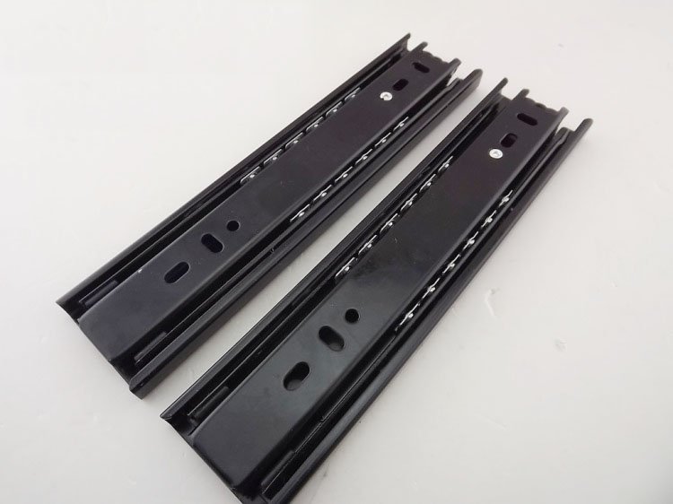 1Par/Carton 10'' (25mm) black folded full extension drawer tracks ...