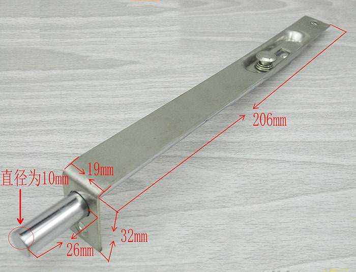 8'' New Stainless Steel 304 Square Door Bolt With Screw