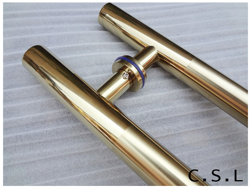High Quality Glass Glod Door Handle Wooden Pull Handle Stainless Steel handle 600mm