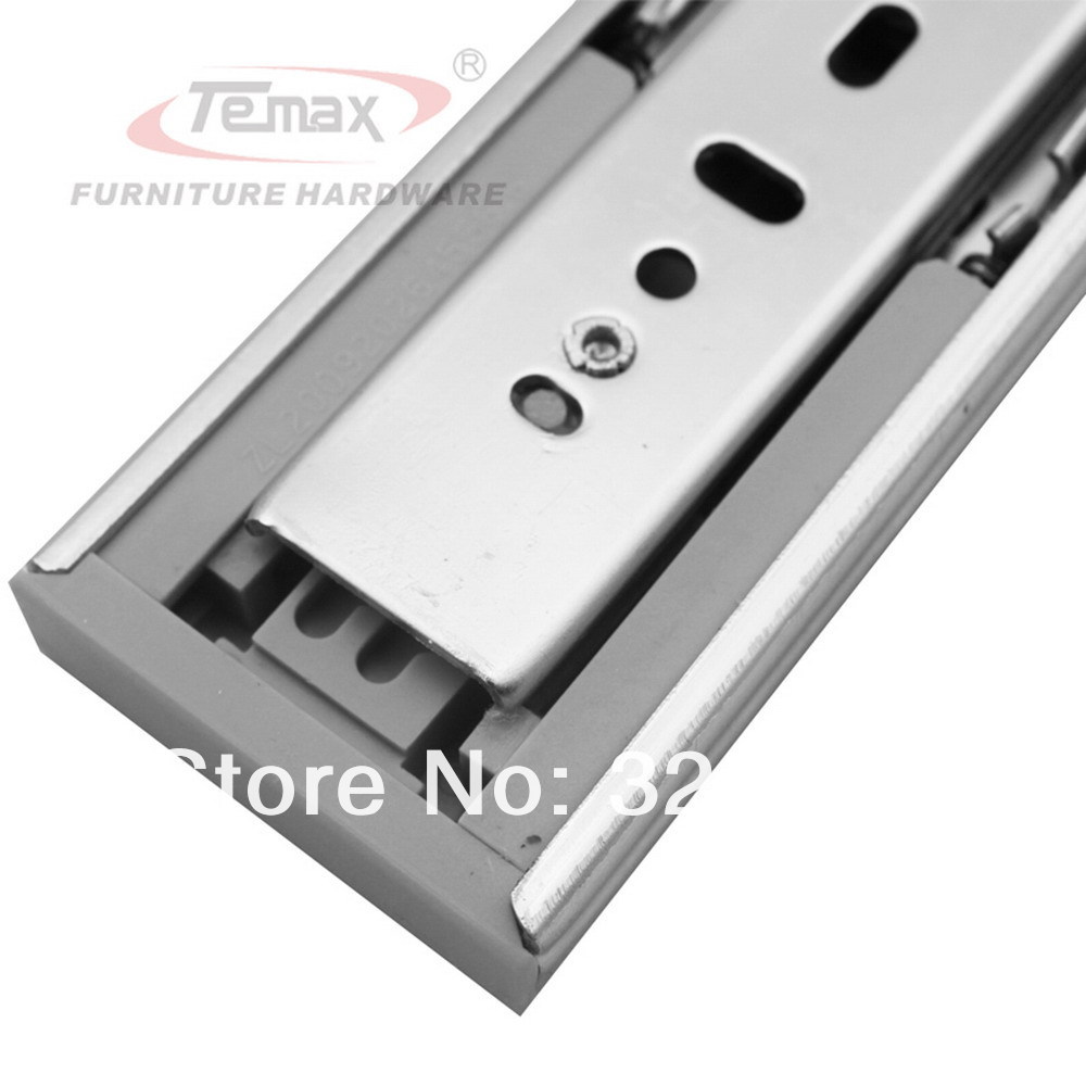 12"push to open drawer slide with 3 section device ball bearing rebound furniture hardware cabinet