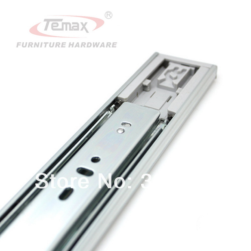 14"push to open drawer slide with 3 section device ball bearing rebound furniture hardware cabinet glides
