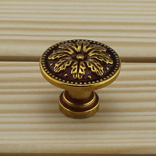 Round Coffee pull European copper archaize single hole furniture handle Classical drawer/closet knobs