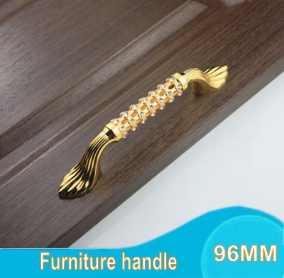 High-grade 128MM 24k Gold-plated Diamond Crystal Furniture Hardware Handles Door Drawer Wardrobe Kitchen Cabinets Cupboard Knob