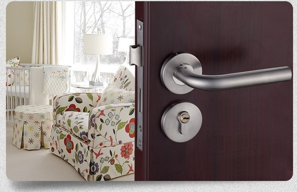 Modern fashion Indoor stainless steel door lock the bedroom wooden door handle door lockset  Free shipping