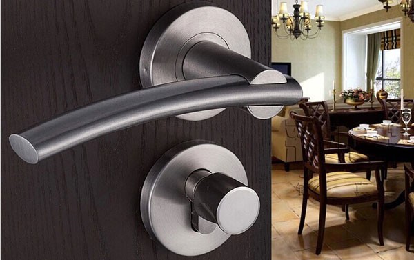 Modern stainless steel Indoor door lock the bedroom wooden fission lock door lockset  Free shipping