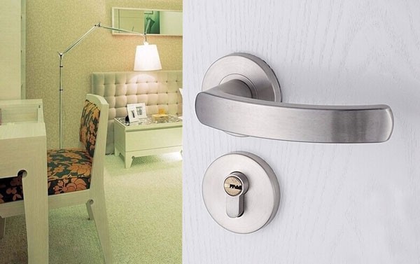 Modern stainless steel Indoor door lock the bedroom wooden fission lock hardware door lockset  Free shipping
