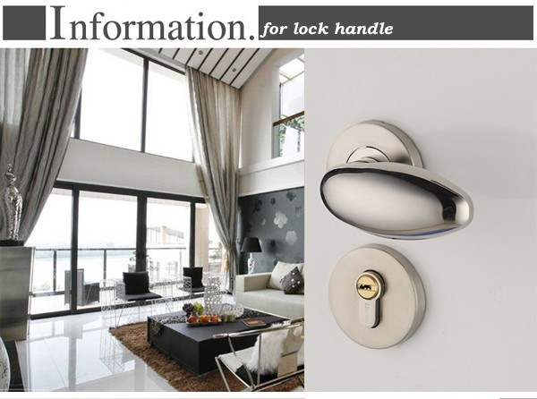 New arrive modern fashion Indoor stainless steel door lock the bedroom wooden door  handle door locks