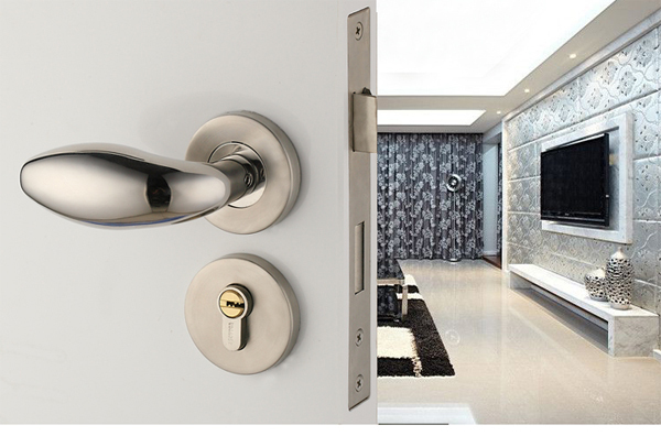 New arrive modern fashion Indoor stainless steel door lock the bedroom wooden door  handle door locks