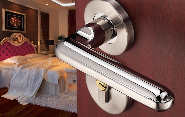 Top quality Modern stainless steel Indoor door lock the bedroom wooden fission lock hardware door lockset  Free shipping