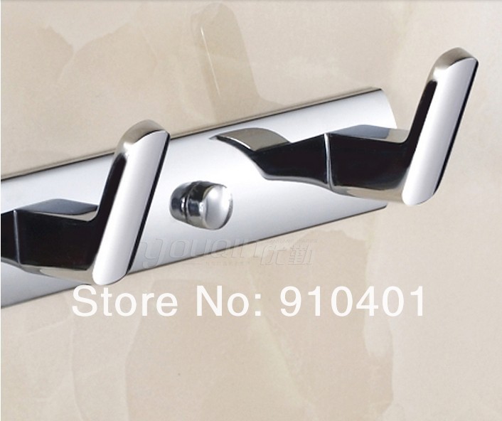 Wholesale And Retail Promotion Luxury Wall Mounted Bathroom Towel Clothes Hat Hook Hangers Shower 5 Pegs Chrome