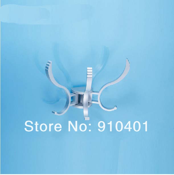 Wholesale And Retail Promotion Modern Aluminium Wall Mounted Hooks Clothes Hat Towel Hangers 6 Pegs Swivel Bars