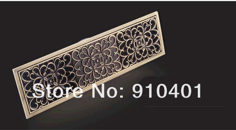 Wholesale And Retail Promotion NEW 11" Antique Brass Bathroo Floor Drainer Square Shower Grate Waste Drainer