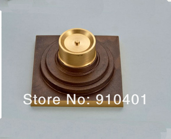 Wholesale And Retail Promotion NEW Antique Brass Classic Art Floor Drain Bathroom Ground Overflow Fitting 4