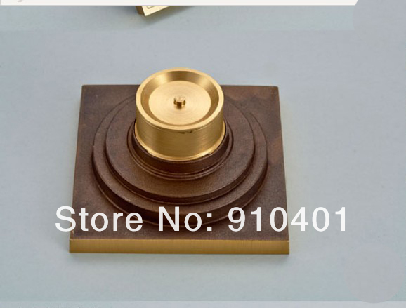 Wholesale And Retail Promotion  NEW Antique Brass Flower Carved Art Floor Drain Bathroom Register Waste Drain