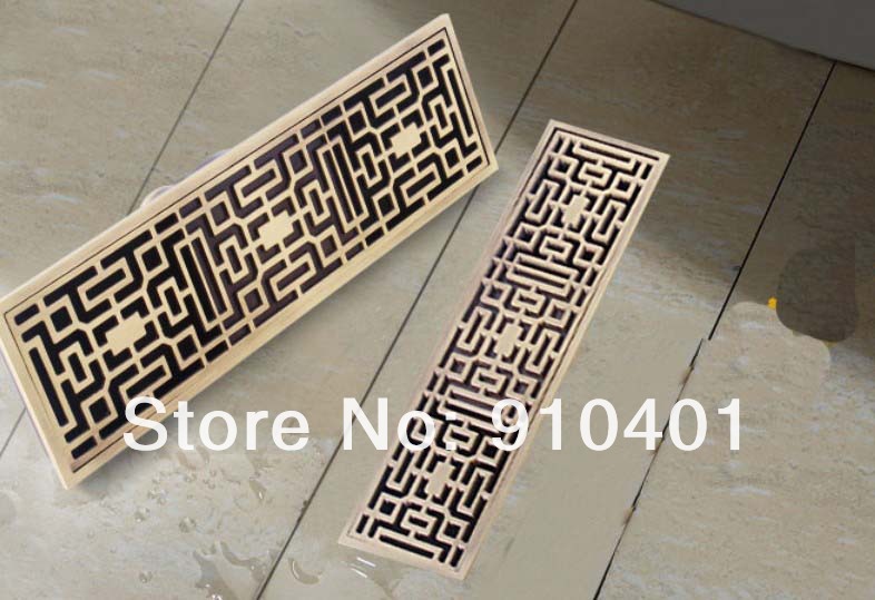 Wholesale And Retail Promotion Square 11" Length Bath Antique Brass Drainer Square Shower Grate Waste Drainer