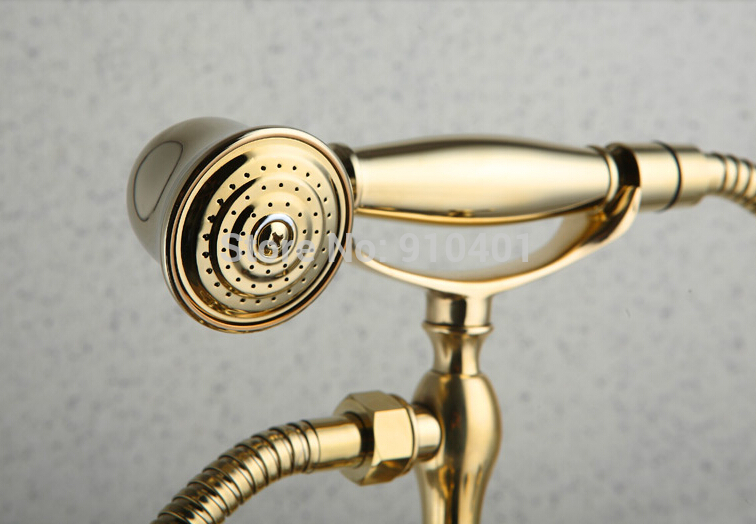 Wholesale And Retail Promotion Modern Golden Floor Mounted Standing Bathtub Faucet Tub Filler Mixer Tap Shower