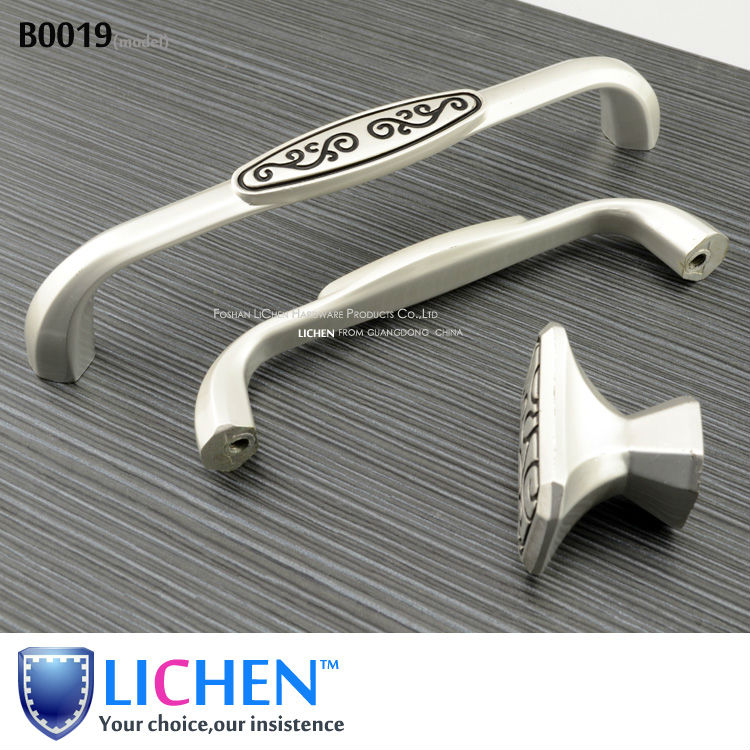 LICHEN(6pieces/lot) knob/96/128mm Centres Furniture Hardware Zinc alloy Black and white  Handle&Cabinet Handle&Drawer Handle