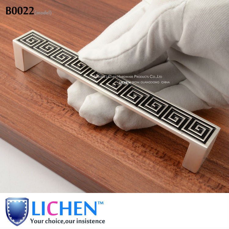 LICHEN(6pieces/lot)96/128mm Centres Furniture Hardware Zinc alloy Black and white  Handle&Cabinet Handle&Drawer Handle