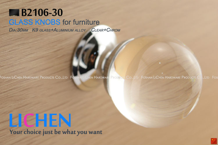 35mm LICHEN K9 Glass Knobs Zinc alloy knobs Crystal Furniture Handle diamond knobs& Cabinet &Drawer Knob