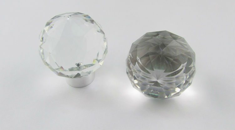 Made in china LICHEN C0 30 Glass knobs knob handle for Drawer Cupboard Armoire Aluminium alloy k9 glass Crystal