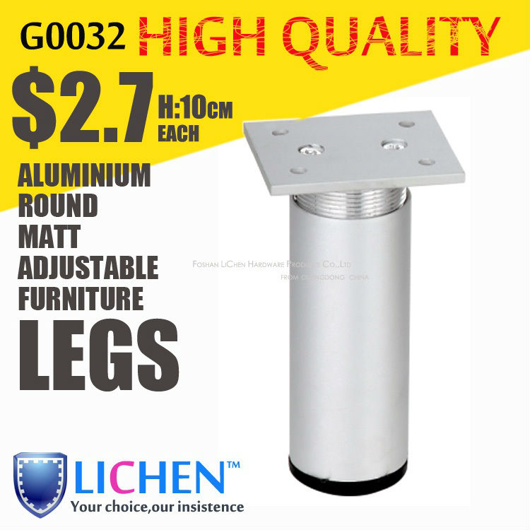 38 Diameter legs Round Aluminium alloy adjustable Furniture Legs&Cabinet Legs Matt Sofa Legs (4 pieces/lot) LICHEN SOFA FEET